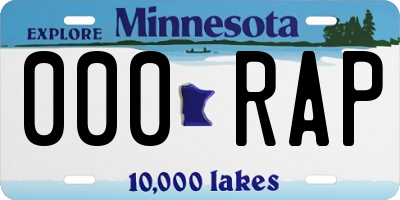 MN license plate 000RAP