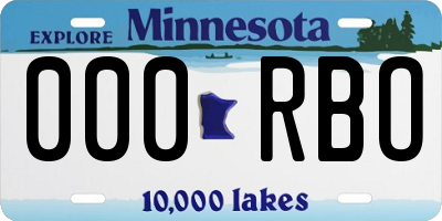 MN license plate 000RBO