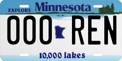 MN license plate 000REN