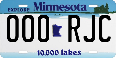 MN license plate 000RJC