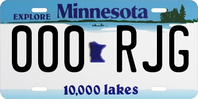MN license plate 000RJG