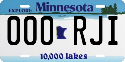 MN license plate 000RJI