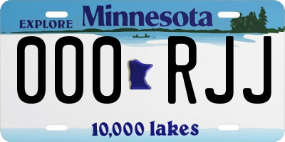 MN license plate 000RJJ