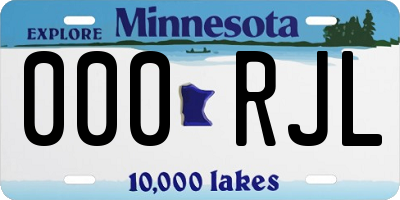 MN license plate 000RJL