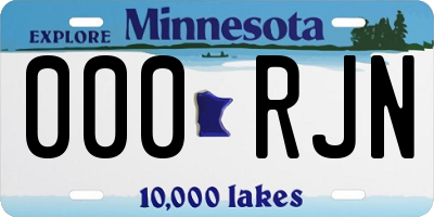 MN license plate 000RJN