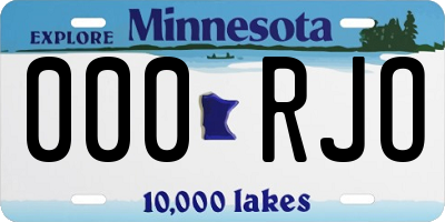 MN license plate 000RJO
