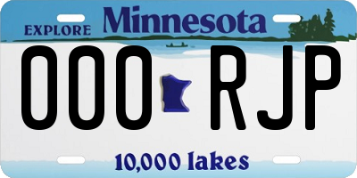 MN license plate 000RJP
