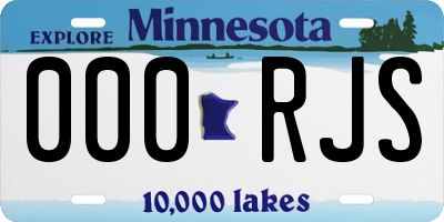 MN license plate 000RJS