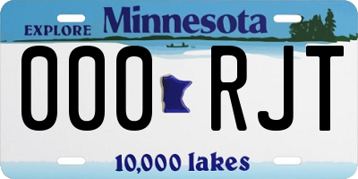 MN license plate 000RJT