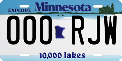 MN license plate 000RJW