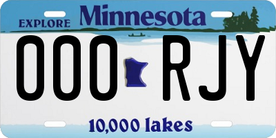 MN license plate 000RJY