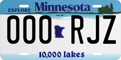 MN license plate 000RJZ