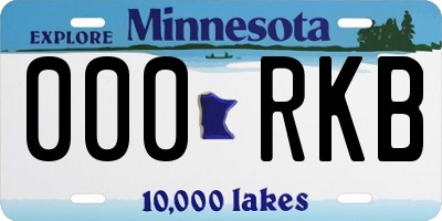 MN license plate 000RKB