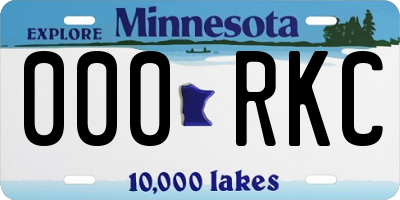 MN license plate 000RKC
