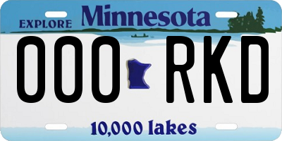 MN license plate 000RKD