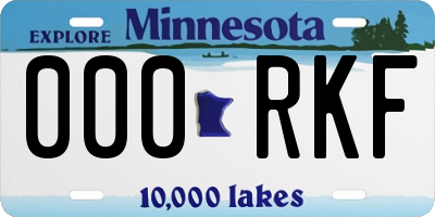 MN license plate 000RKF