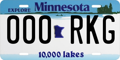 MN license plate 000RKG