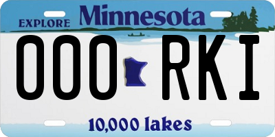 MN license plate 000RKI