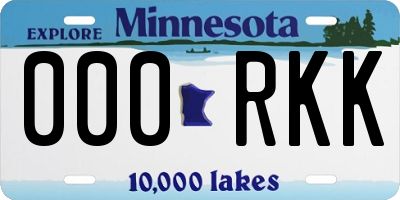 MN license plate 000RKK