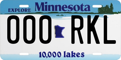 MN license plate 000RKL
