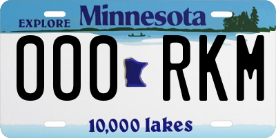 MN license plate 000RKM