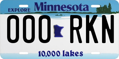 MN license plate 000RKN