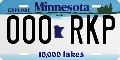 MN license plate 000RKP