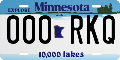 MN license plate 000RKQ