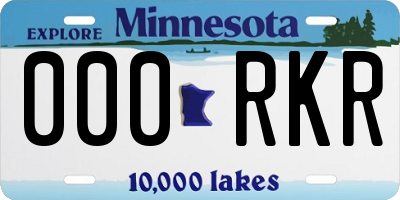 MN license plate 000RKR