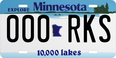 MN license plate 000RKS