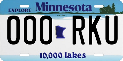 MN license plate 000RKU