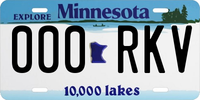 MN license plate 000RKV