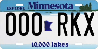 MN license plate 000RKX