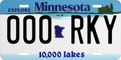 MN license plate 000RKY