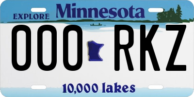 MN license plate 000RKZ