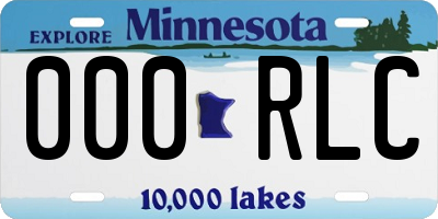 MN license plate 000RLC