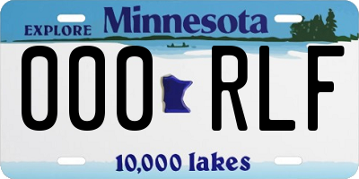 MN license plate 000RLF