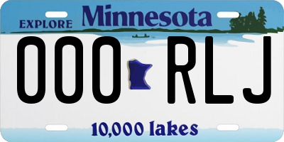MN license plate 000RLJ