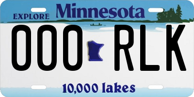 MN license plate 000RLK