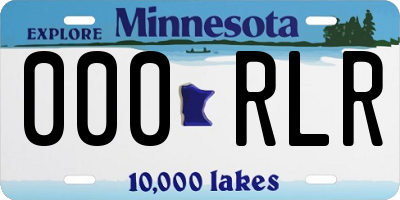 MN license plate 000RLR