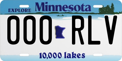 MN license plate 000RLV