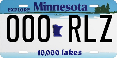 MN license plate 000RLZ