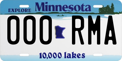 MN license plate 000RMA