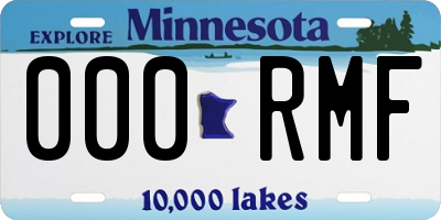 MN license plate 000RMF