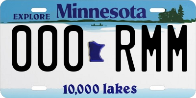 MN license plate 000RMM