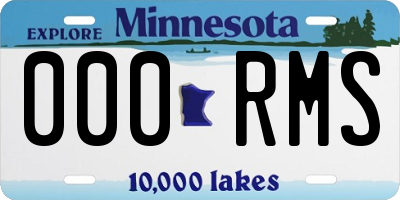 MN license plate 000RMS