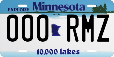 MN license plate 000RMZ
