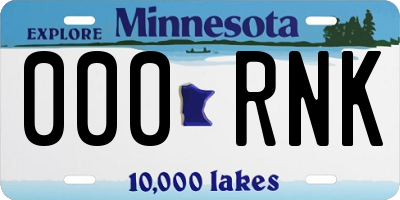 MN license plate 000RNK