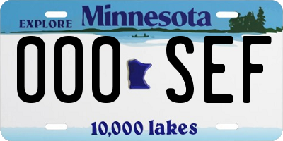 MN license plate 000SEF