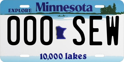 MN license plate 000SEW